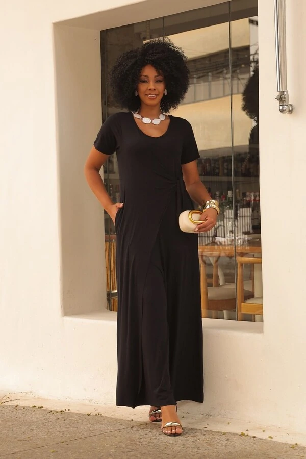 Macacão Pantalona Dulcinéia Manga Curta