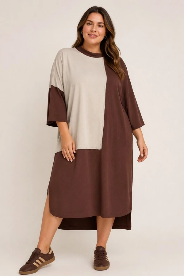 Vestido Bicolor Toronto em Moletinho