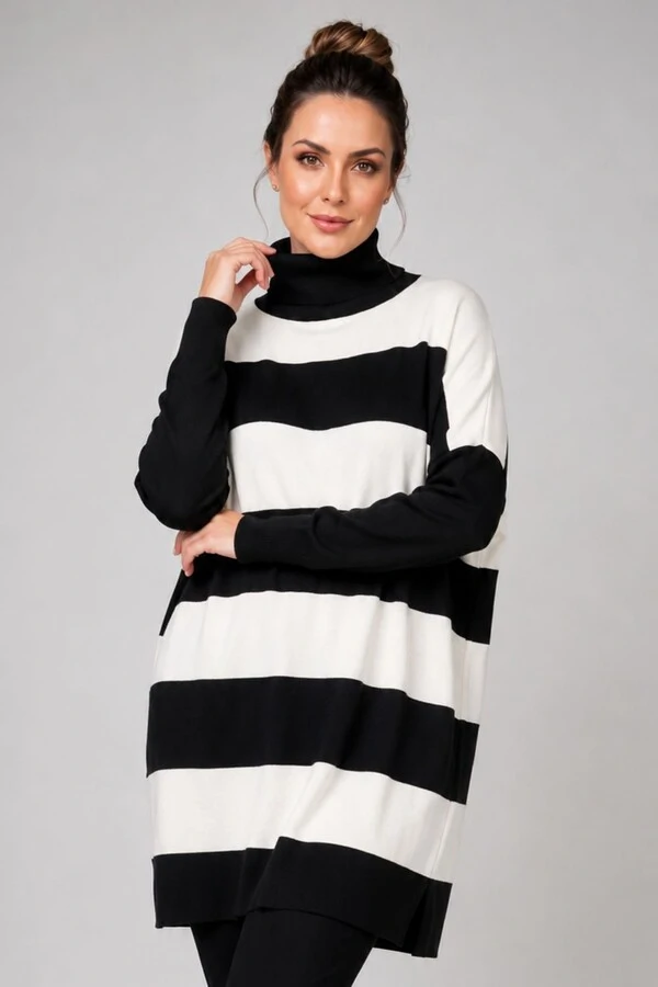Blusa Manga Longa Listrada em Lãzinha premium