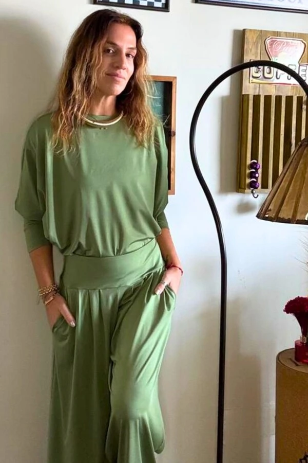 Pantalona Celeste Tecido Fluity