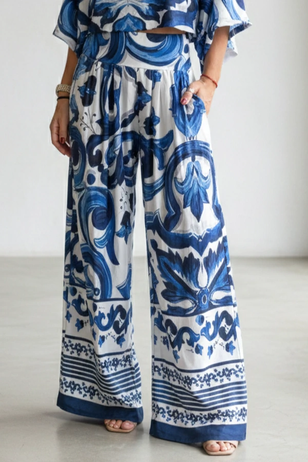 Pantalona Celeste Tecido Fluity