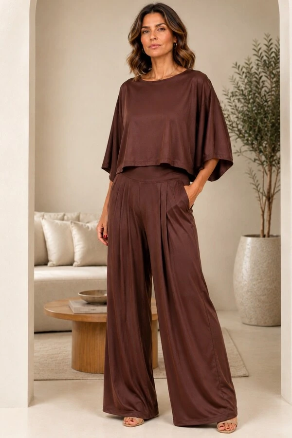 Pantalona Celeste Tecido Fluity