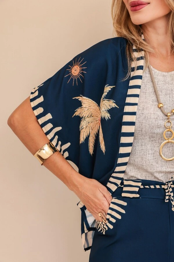 Conjunto Céu e Mar Pantacourt + Kimono