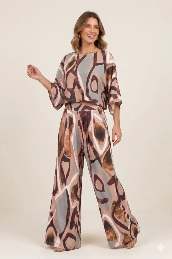 Pantalona Celeste Tecido Fluity