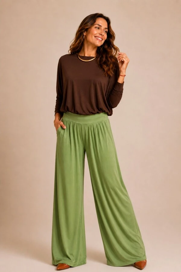 Pantalona Celeste Tecido Fluity