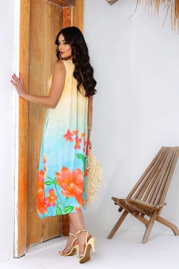 Vestido Lila Estampado