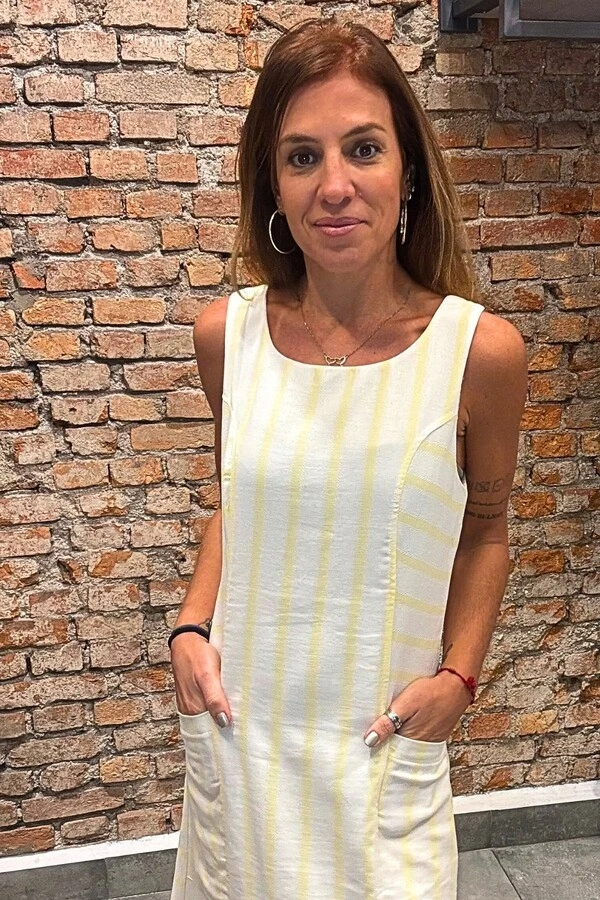 Vestido Listras em Viscolinho