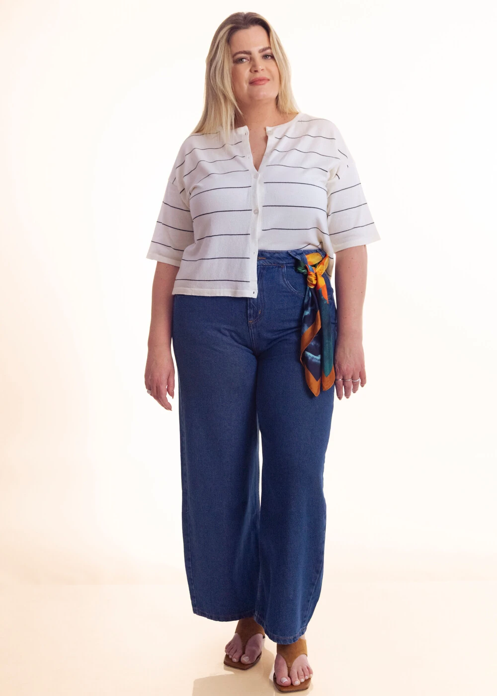 FotoCardigan Listrado Tricot Modal
