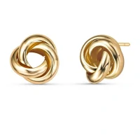 Brinco Entrelaçado Liso Banhado a Ouro