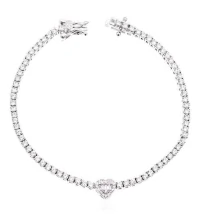 Pulseira Riviera Coração Luxo Prata 925