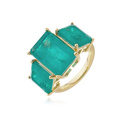 Foto Anel Fresh Esmeralda Fusion banhado a ouro