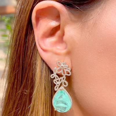 FotoBrinco Le Jardin com colombiana fusion banhado a ouro 18k