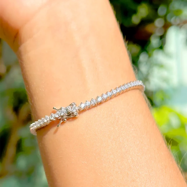 Pulseira riviera 3 pontos 16 cm prata 925