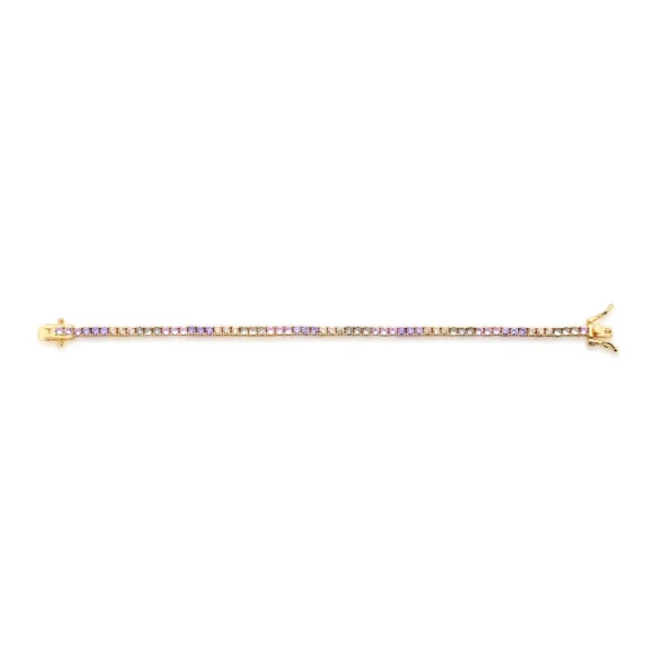 Pulseira Riviera Color Mix Banhada a Ouro