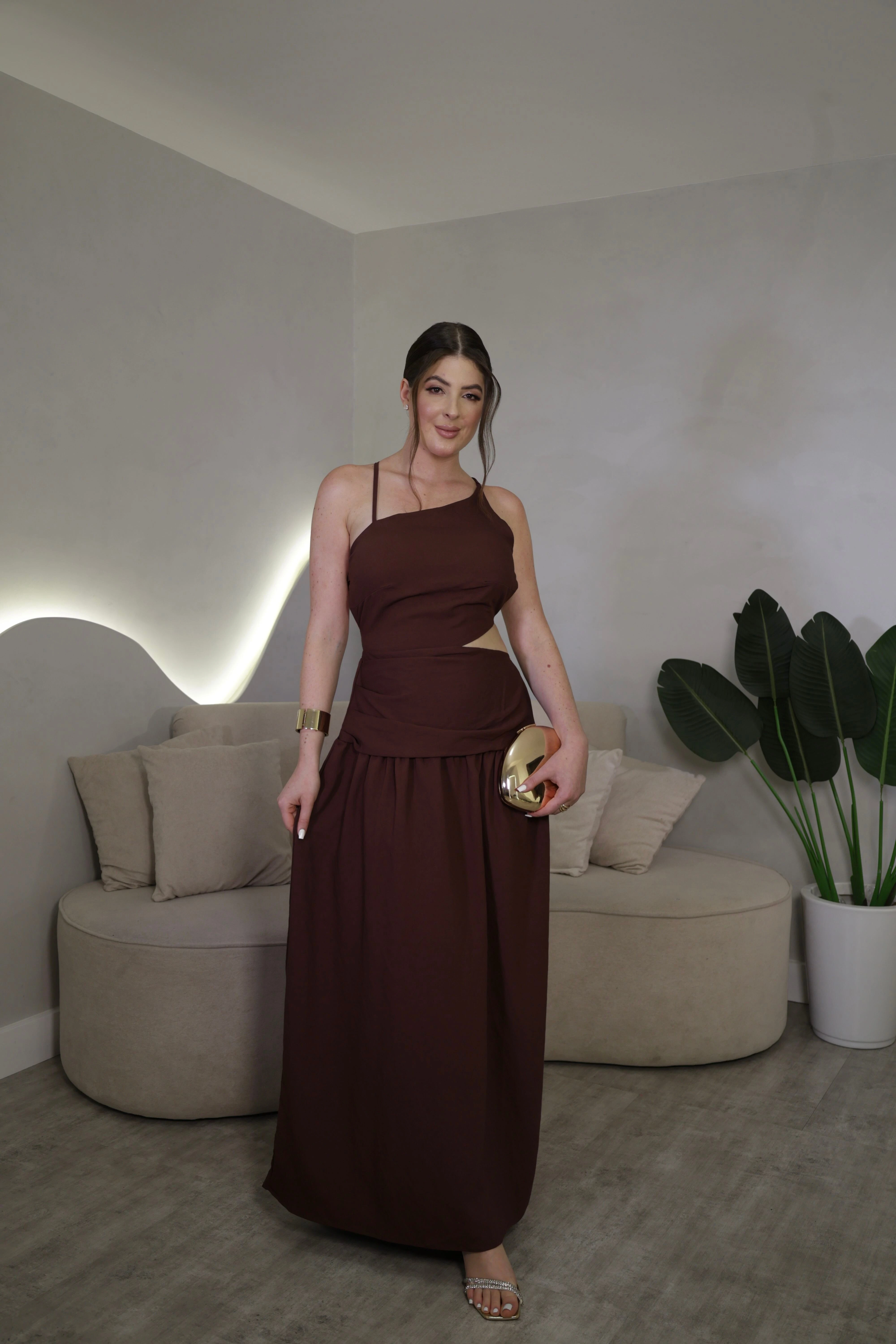Foto Vestido Midi Costas Abertas Scarlet