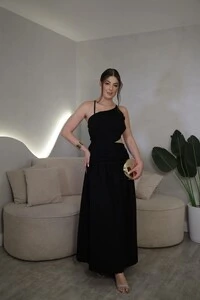 Vestido Midi Costas Abertas Scarlet