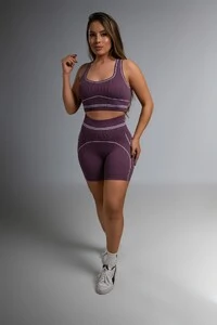 Use.Mood - Conjunto Top E Shorts Canelado Lu