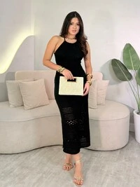 Vestido Midi Costas Aberta Marciane