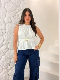 Blusinha C/ Detalhe Dourado Flaviana