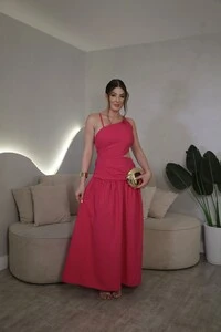 Vestido Midi Costas Abertas Scarlet