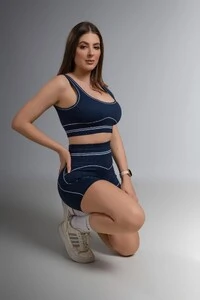 Use.Mood - Conjunto Top E Shorts Canelado Lu