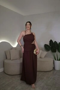 Vestido Midi Costas Abertas Scarlet