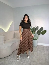 Saia Midi Envelope Xadrez