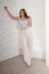 Calça Jeans Wide Leg Off White
