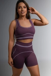 Use.Mood - Conjunto Top E Shorts Canelado Lu