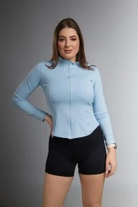 Use.Mood - Jaquetinha Manga Longa Gola Alta Poliamida