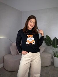 Moletom Sem Capuz Estampado Urso