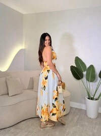 Vestido Midi Com Amarração Pescoço Katarine