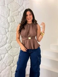 Blusinha C/ Detalhe Dourado Flaviana