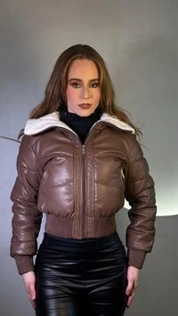 Jaqueta Puffer Gola Alta