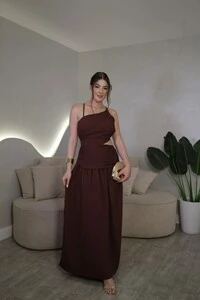 Vestido Midi Costas Abertas Scarlet