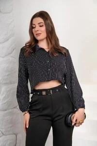 Camisa Cropped Listrada Ana