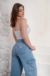 Calça Jeans Wide Leg Cargo Pink Lu