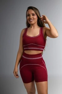 Use.Mood - Conjunto Top E Shorts Canelado Lu