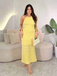 Vestido Midi Costas Aberta Marciane