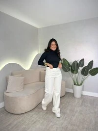 Calça Jeans Wide Leg Off White