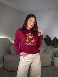 Moletom Sem Capuz Estampado Urso