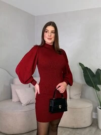 Vestido Curto Manga Bufante