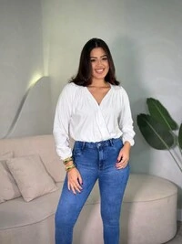 Blusinha transpassada Manga Longa Sonia