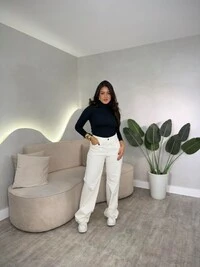 Calça Jeans Wide Leg Off White