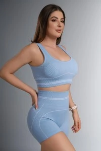 Use.Mood - Conjunto Top E Shorts Canelado Lu