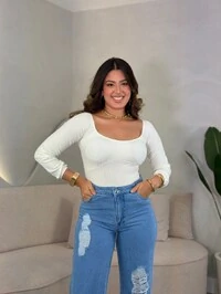 Body Canelado Ombro A Ombro