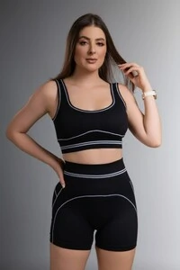 Use.Mood - Conjunto Top E Shorts Canelado Lu
