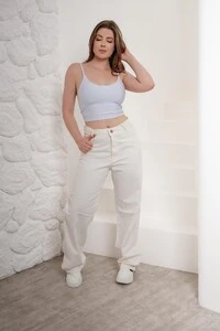 Calça Jeans Wide Leg Off White