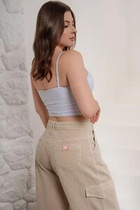 Calça Jeans Wide Leg Cargo Pink Lu