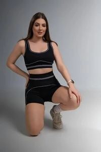 Use.Mood - Conjunto Top E Shorts Canelado Lu